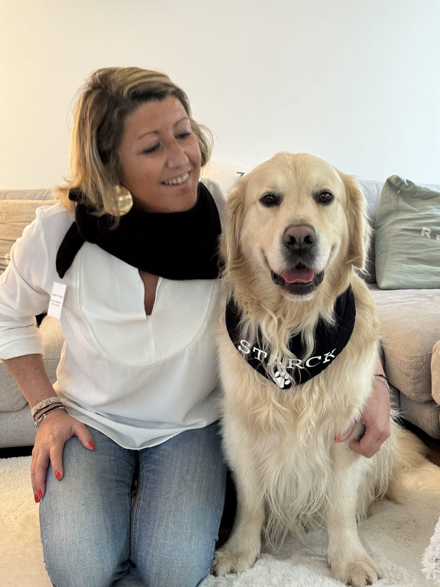 Foulard gaze de coton noir DOG MOM - Taille unique