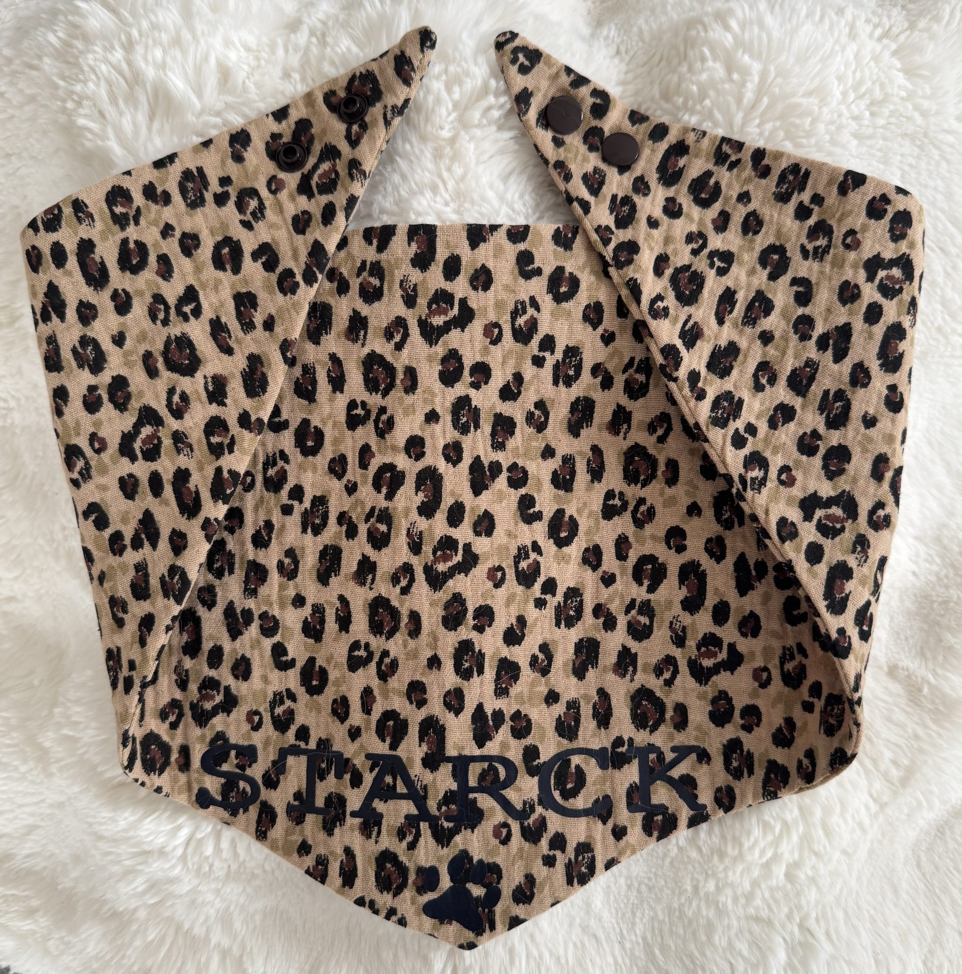 Bandana pour Chien Personnalisable - Gaze de coton léopard XS à XL – Image 4