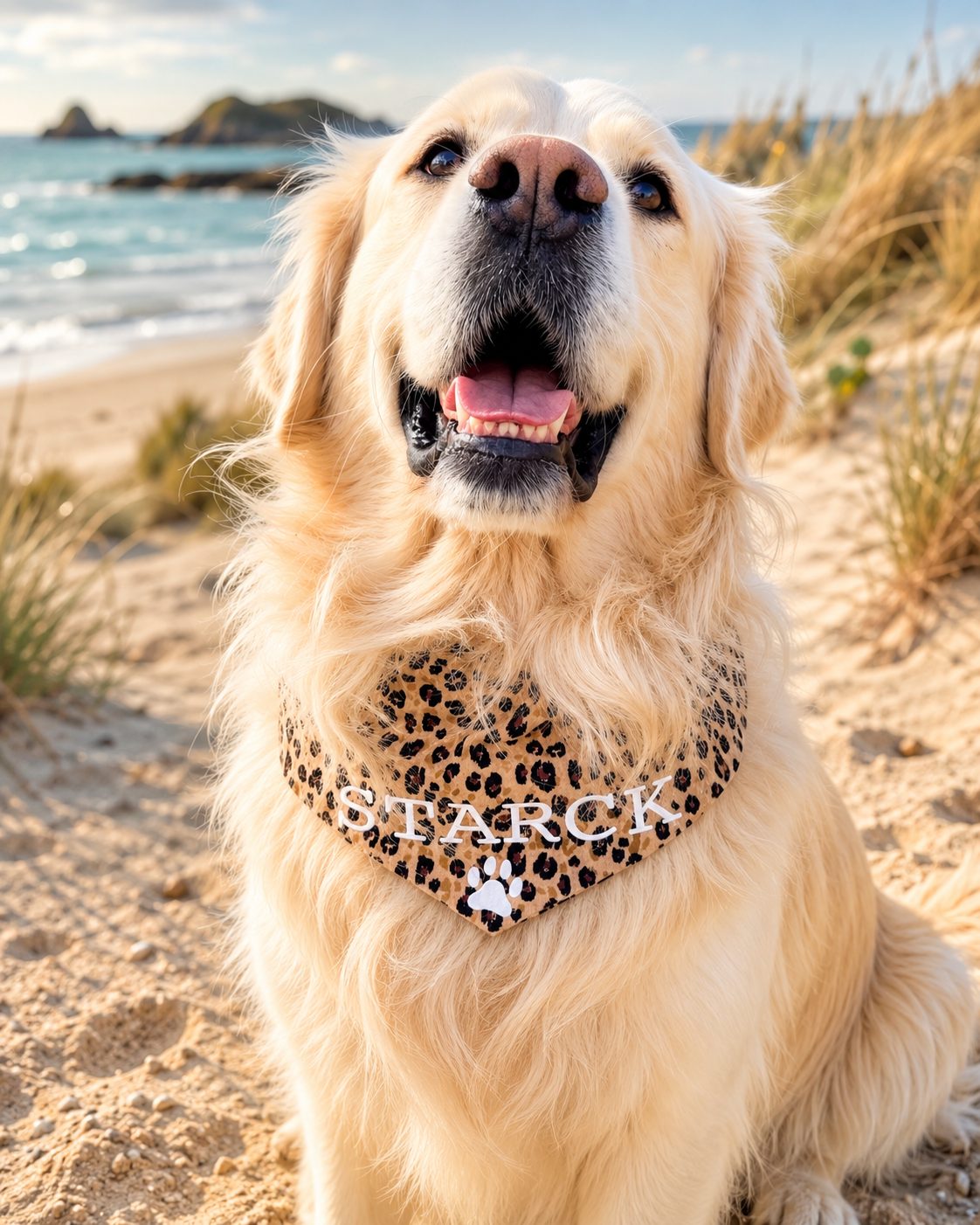 Bandana pour Chien Personnalisable - Gaze de coton léopard XS à XL